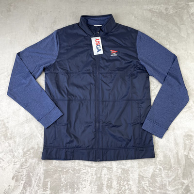Cutter & Buck Stealth Hybrid Quilted XLT Blue Windbreaker Jacket LACC U.S. Open