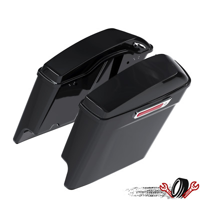 5'' Extended Stretched Hard Saddlebags For 14-24 Harley Touring Road King Glide