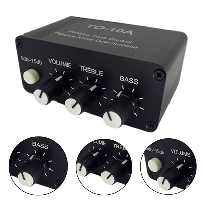 Mini Audio Attenuator 3.5mm/RCA Volume Controller Stereo Preamp w/Tone Controlmj