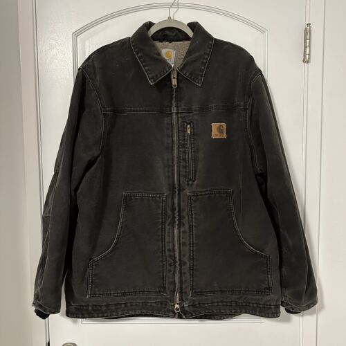 Vintage 2000s Carhartt Sherpa Lined Utility Work Jacket, Large, C81 BLK Vintage 2000s Carhartt Sherpa Lined Utility Work Jacket, Large, C81 BLK