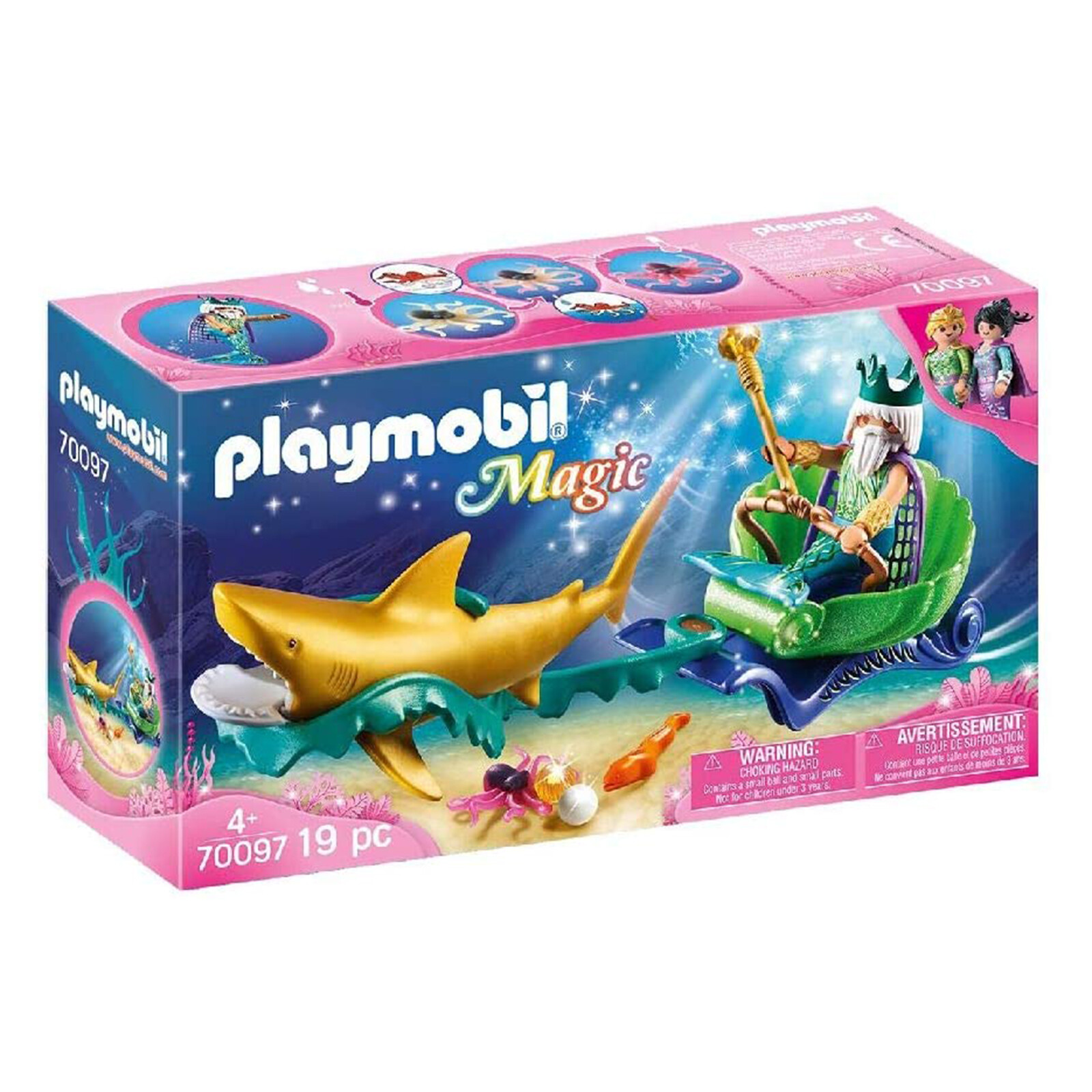Playmobil Magic King Of The Sea с набором для сборки кареты акул 70097 НОВИНКА