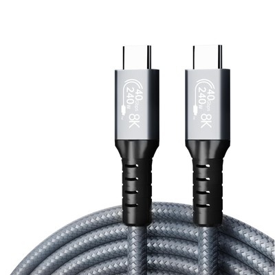 240W USB 4 Cable 40Gbps 8K@60Hz PD USB Type C to USB C Male to Male Cable Cor...
