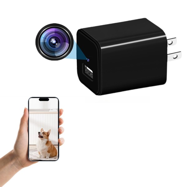 WIFI Hidden 1080HD Mini Charger Camera Motion Detection Remote Viewing Cam Audio