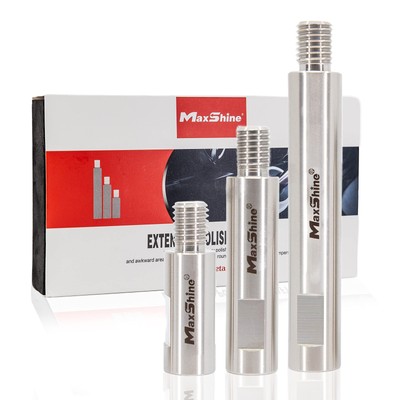 Maxshine Stainless Steel Rotary Extension Shaft Set, 2in, 3in, 5in, fits 5/8 ...