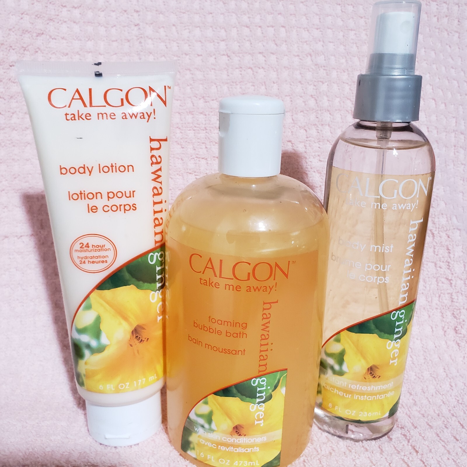 X3  Calgon Take Me Away Hawaiian Ginger  Body Mist 8 oz- LOT