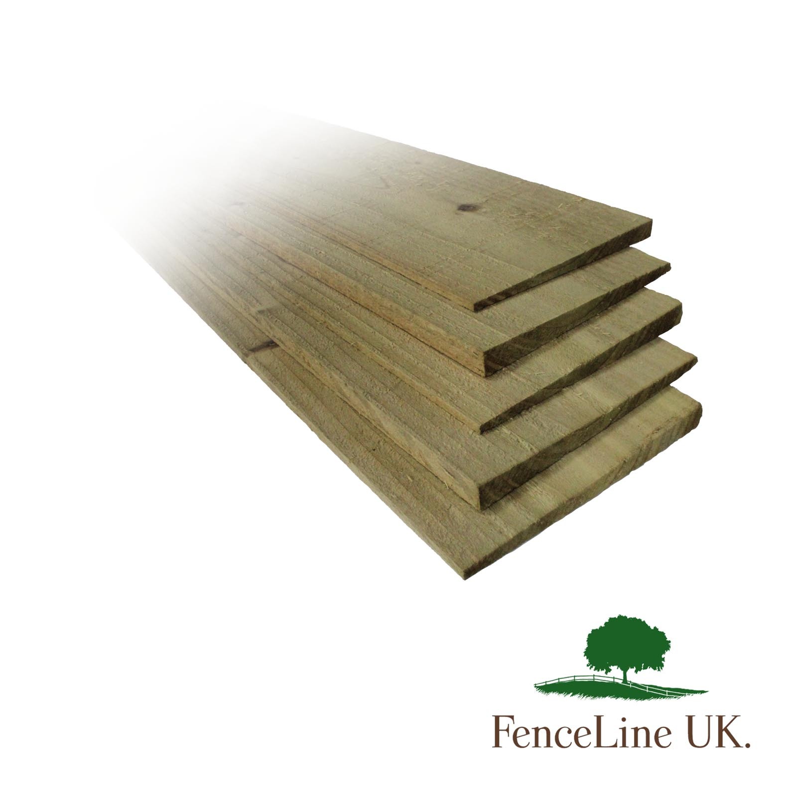 25 Pack 1.8m 6ft Treated Feather Edge Garden Fencing Boards 150mm 6