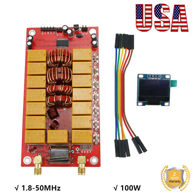 1.8-50MHz ATU-100 Automatic Antenna Tuner 100W 0.96'' OLED Finished Upgraded  USA