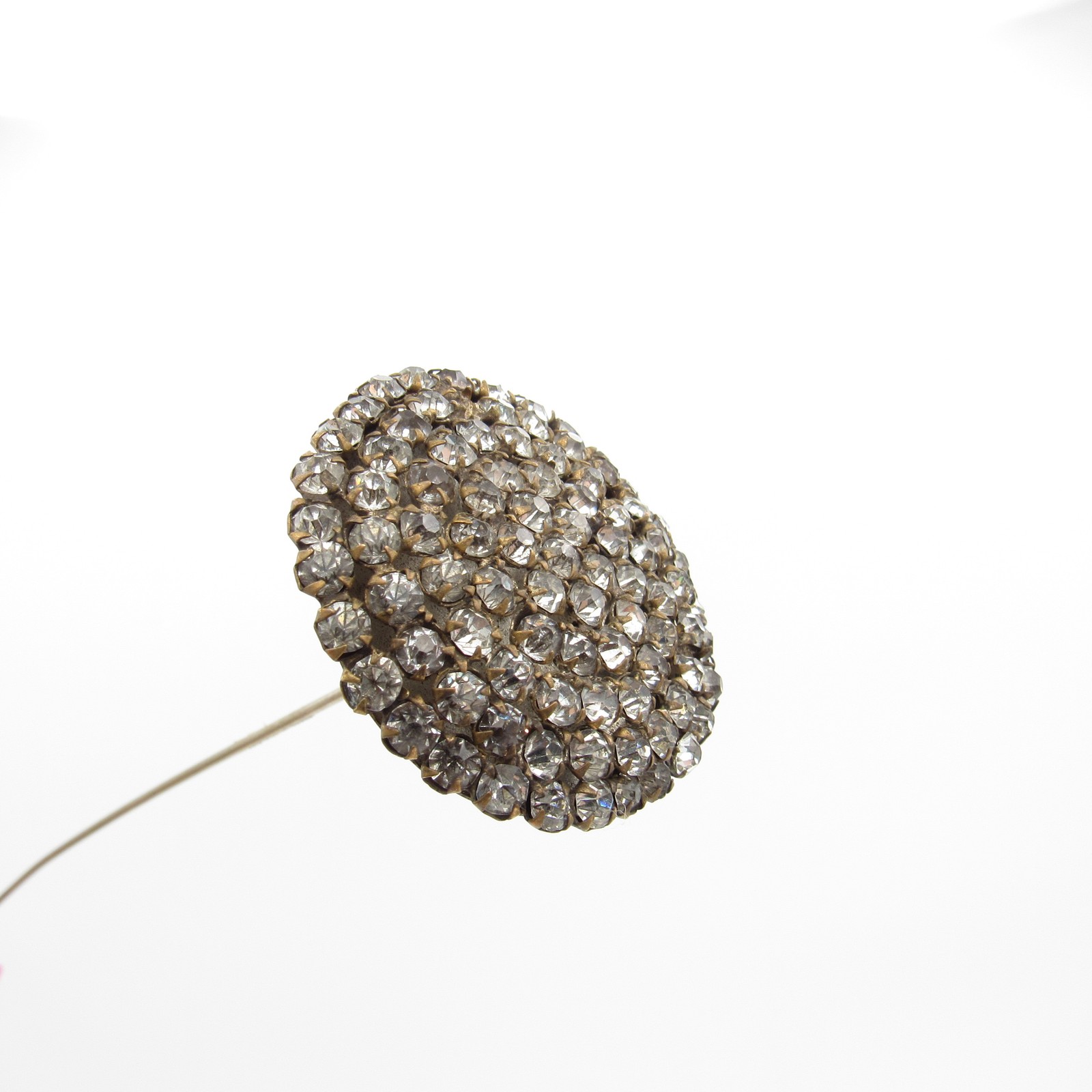 LARGE ROUND Rhinestone Disc, Sparkler, Hat Pin, HATPIN