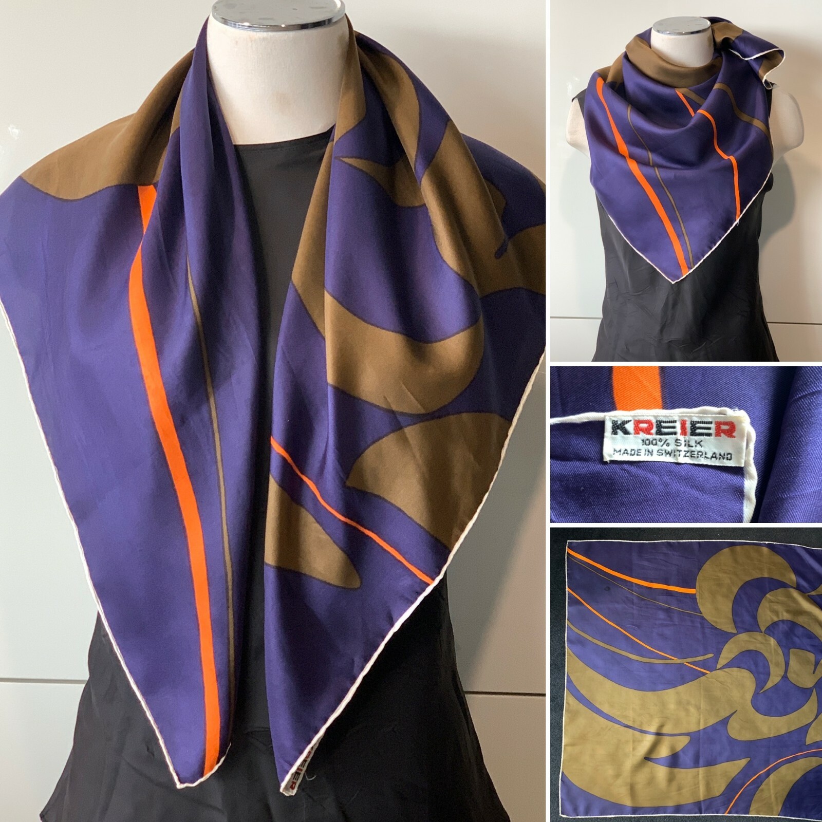 【 VINTAGE 】 Silk Lavaliere Scarf NWT! Authentic YSL Saint Laurent Lavalliere 100% Silk Scarf