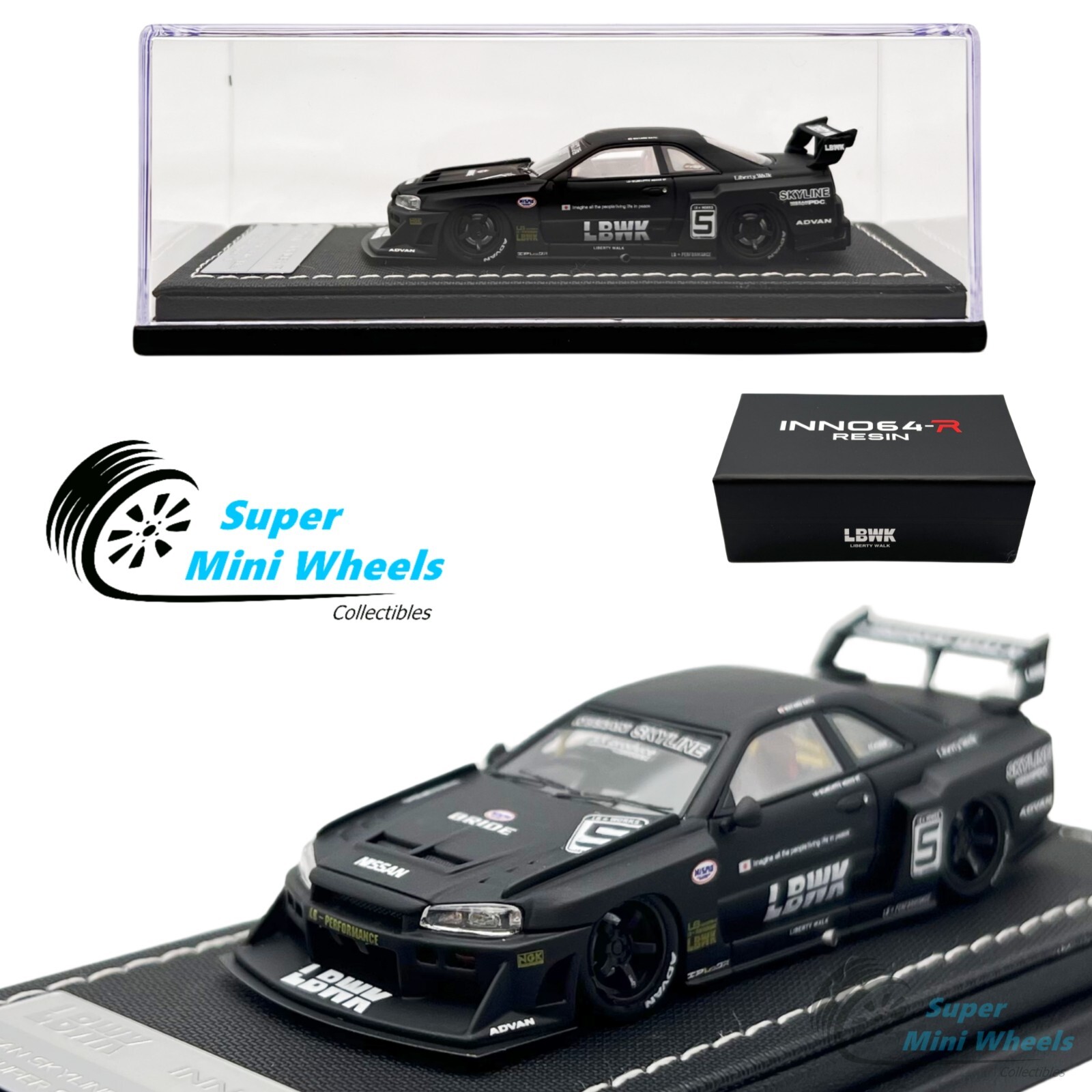inno64 1/64 リバティウォーク　スーパーシルエット　ER34 GT-R Amazon | MINI GT 1/64 Nissan LB-ER34 Super Silhouette