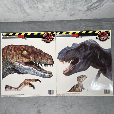 1997 Jurassic Park Lost World Giant Dinosaur Window Peekers T-Rex & Velociraptor