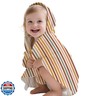 CoolaPeach Toddler and Kids Hooded Bath and Beach Towel - Microfiber Wearable Poncho, Soft Quick-Drying | 1-1.2m Height Fit | for Bathroom, Pool, Beach(Stripe)