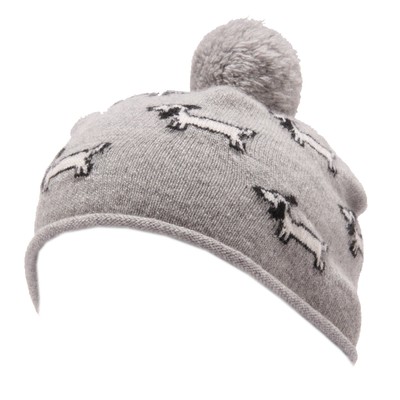 1403W cuffia bimbo SIMONETTA TINY grey wool hat kid