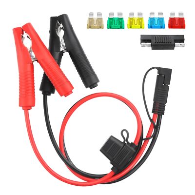 10AWG Alligator Clip to SAE Connector 10Gauge Battery Alligator Crocodile Cli...