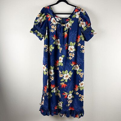 Vintage T&L Muumuu Factory Hawaii Maxi Dress Womens Large