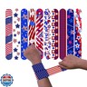 Dminya 50 Pcs Slap Bracelets for Kids 4th of July Slap Bracelets Bulk Snap Bracelet Party Supplies Favors Classroom Prizes Exchanging Gifts