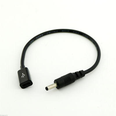 DC Power Micro USB Female Socket to DC 3.5 x 1.35mm Male Plug Adapter Cable Cord