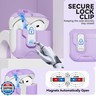 for AirPods 4 Case with Phone Stand, Auto Open,Secure Lock Cases Compatible with Apple Airpods 4th Generation 2024, Drop-Proof Hard Cover with Cleaner and Keychain for Women Girly, Purple