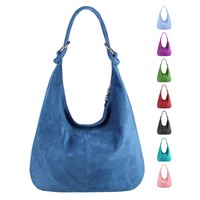 DAMEN XL LEDER TASCHE Wildleder SHOPPER Schultertasche Hobo bag Umhängetasche