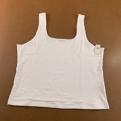 Old Navy Women's Size XXL White Double-Layer Crop Tank Top NWT