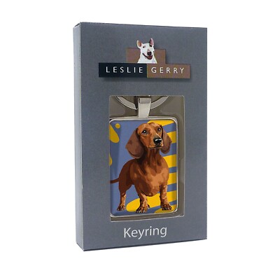 Dachshund Keyring by Leslie Gerry, Dog Keychain, Gift for Dachshund Owner