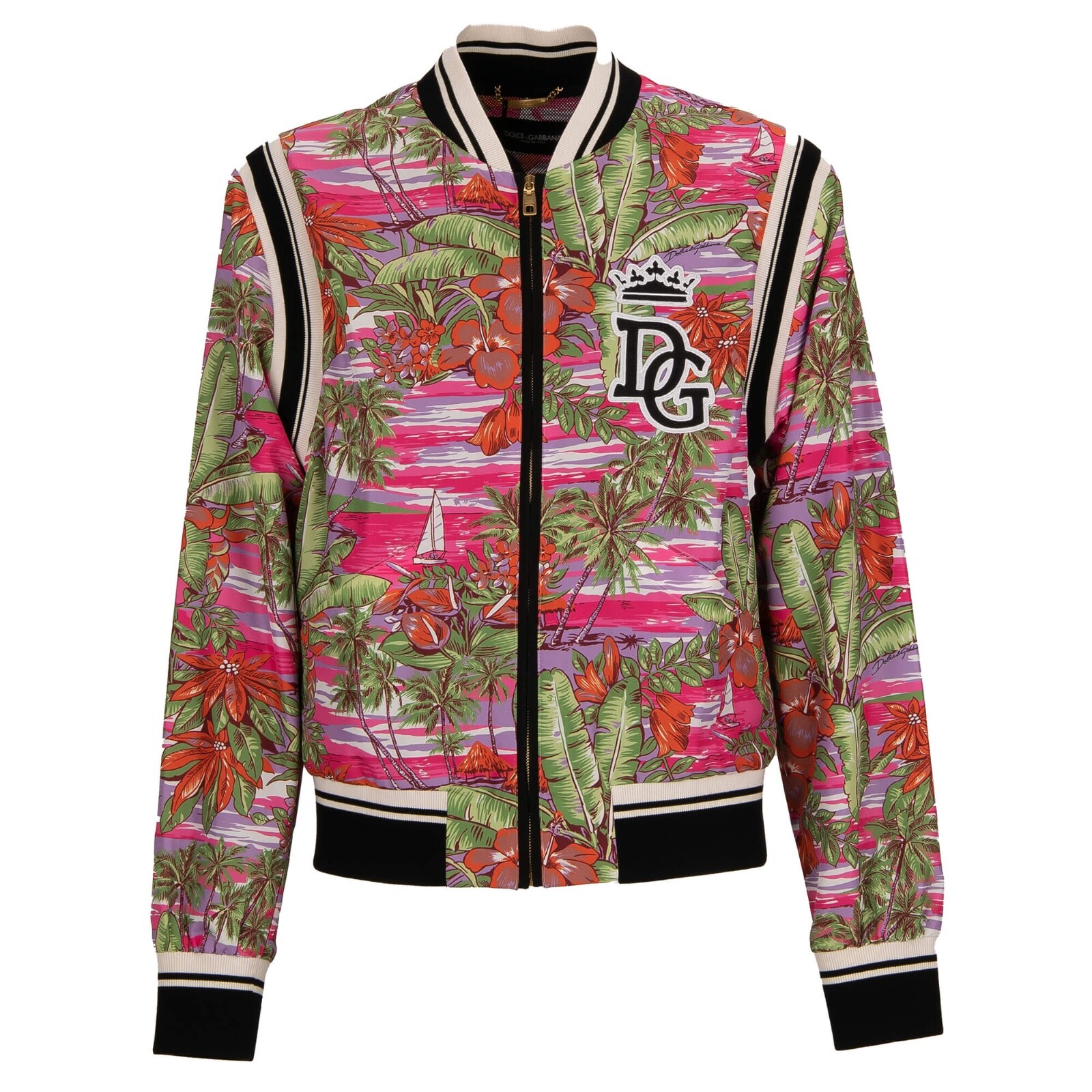Куртка-бомбер Dolce & Gabbana Flowers Royal Love Фиолетово-черный 52 US 42 L 11493