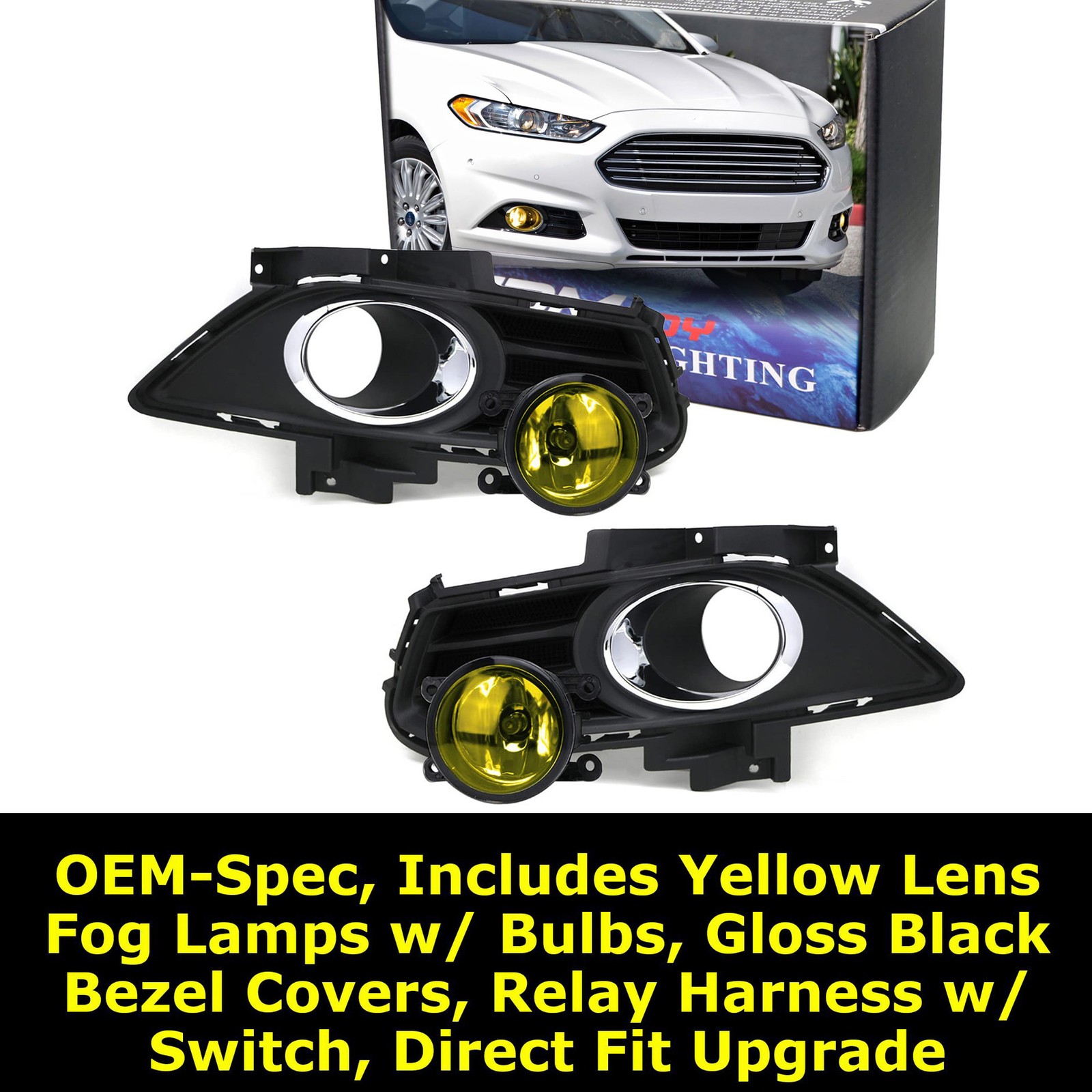 Halogen Fog Light Kit For Ford 2013-2016 Fusion by iJDMTOY