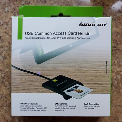 Iogear USB Common Access Card Reader Contact Cable usb 2.0