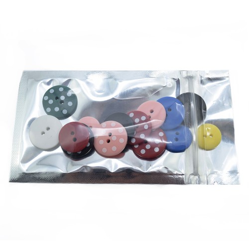 Variety of Sizes for 100 PCS Flat Clear/Silver Metallized Foil Resealable Bags