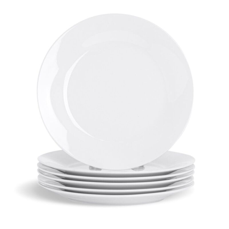 Dessert Plates Set Crockery Side Dishes Porcelain White Mircowave Dishwashersafe