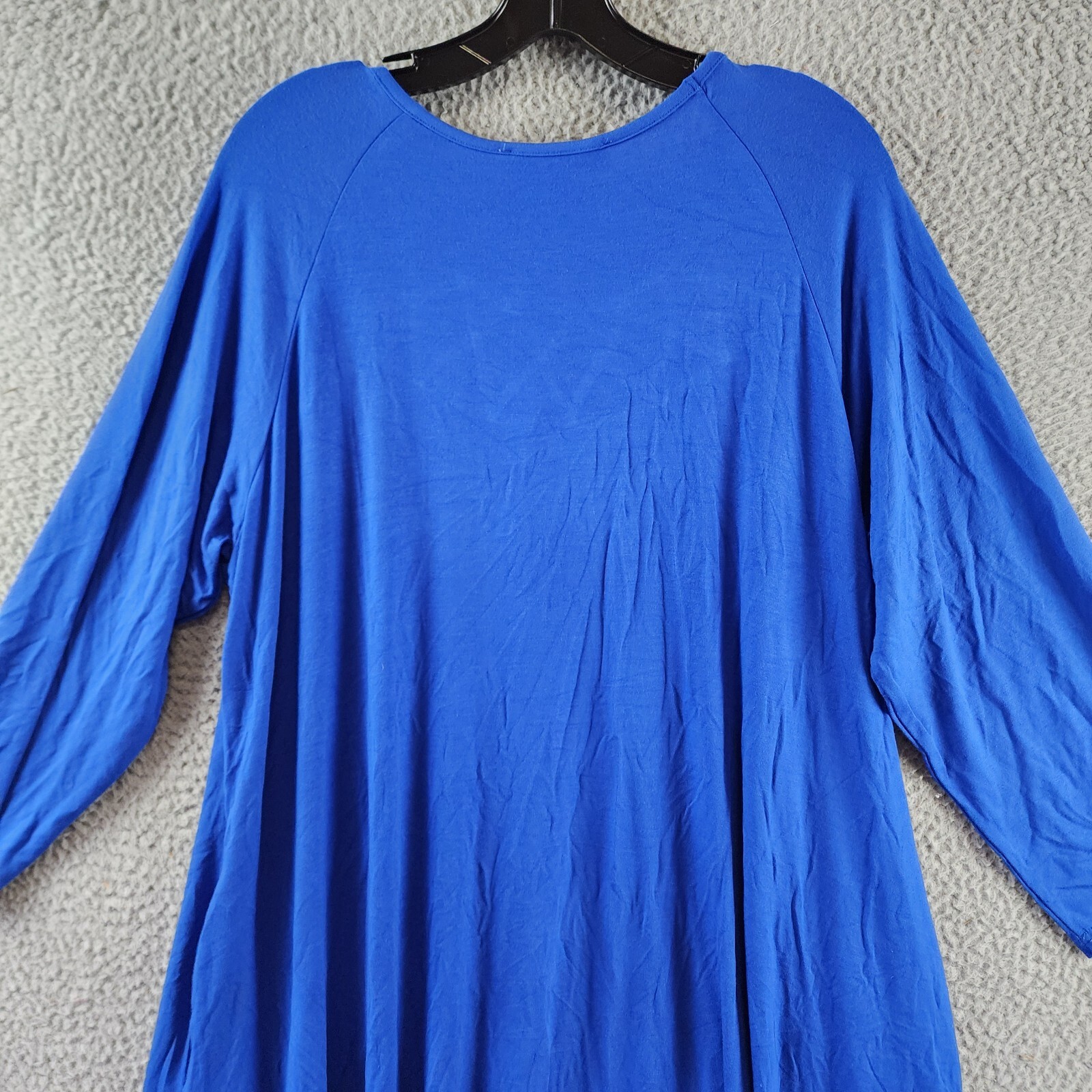 White Mark Criss-Cross Neck Quarter Sleeve Swing Dress Womens 2XL Royal Pullover - Picture 9 of 13