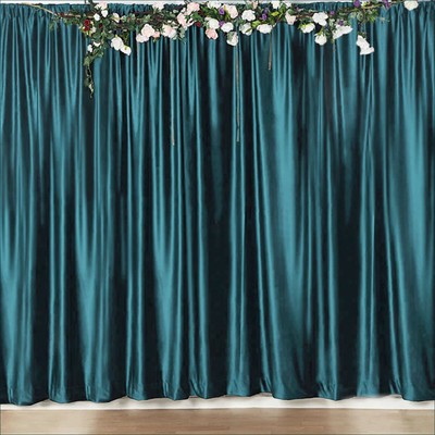TEAL 8 ft Premium Velvet Backdrop Curtain Party Wedding  Booth Decorations