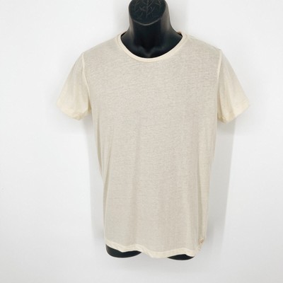 Marine Layer NEW Super Soft Tencel Mens T-Shirt XS Short Sleeve Natural Cream