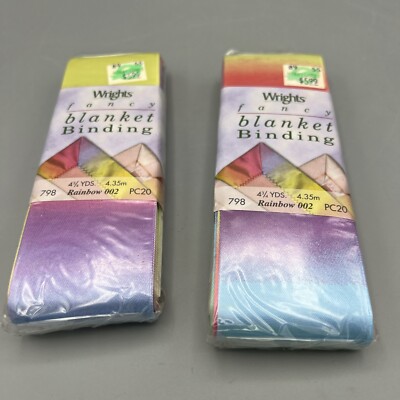 2 New Writghts Fancy Blanket Binding 4.75 Yds 4.34m 798 Rainbow 002
