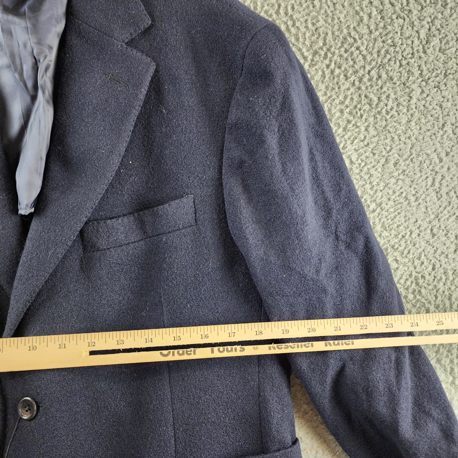 The Men's Store at Bloomingdale's Micro Bouclé Regular Fit Coat Men's 42R Navy - Picture 13 of 18
