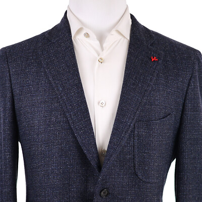 NEW $3,895 Isaia 'Sansevero Mat Effect' Dark Aegean Blue  2B Men's Jacket US 42R