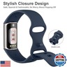 Meliya for Fitbit Charge 6 / Charge 5 Bands Women Men, Soft Silicone Adjustable Wristband Replacement Sport Straps for Fitbit Charge 5 / Charge 6 (Navy Blue, Large)
