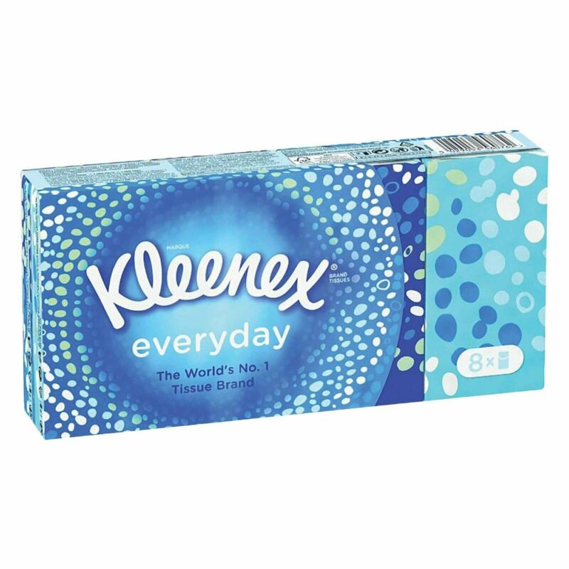 KLEENEX Everyday Travel Size Tissues 1 Package with 8 Individual Packs