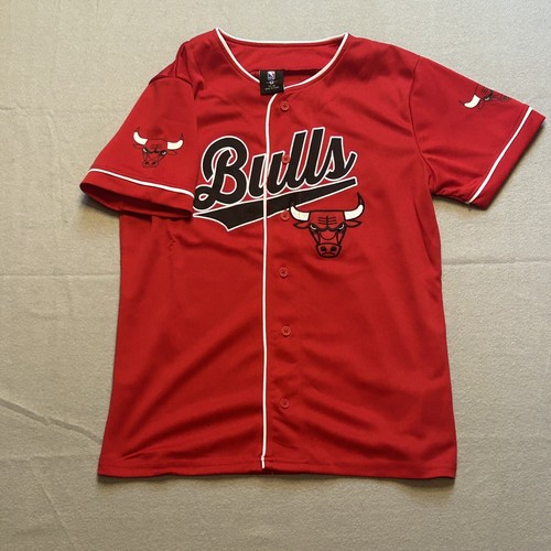 New Ultra Game Chicago Bulls NBA Basketball Button Up Jersey