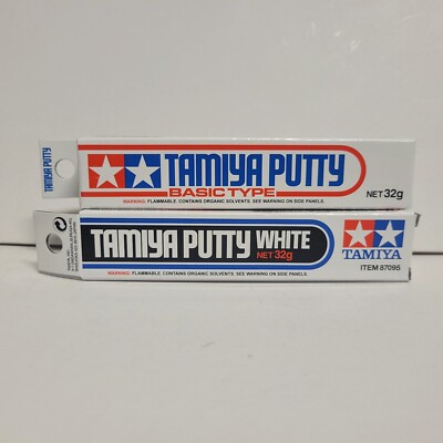 2X TAMIYA BASIC GRAY PUTTY + WHITE  87095 87053  MODELING 32g CRAFT ABS  PLASTIC
