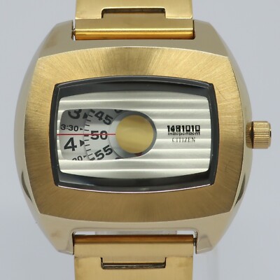 Vintage Rare Citizen Independent 1481010 Jumping Hour 6038-L 16401 Gold