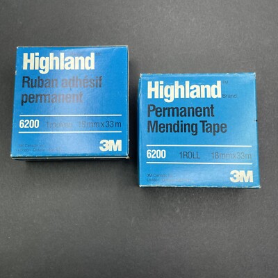 2 Vintage 1970s 3M Highland Ruban Tape SEALED Made In Canada Office Tape