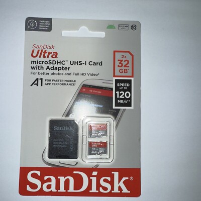 SanDisk 32GB (Pack of 2) MicroSDHC UHS-I (2x32GB) with Adapter -[New Version]