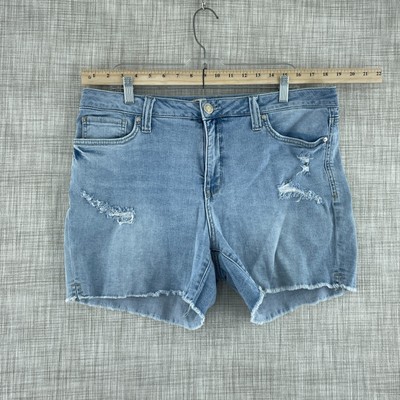 Seven 7 Weekend Jean Shorts Womens 14Raw Hem  Blue 0450