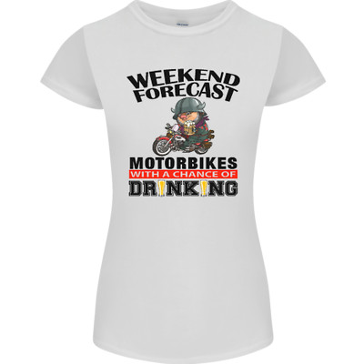 Biker Weekend Forecast Motorbikes Womens Petite Cut T-Shirt