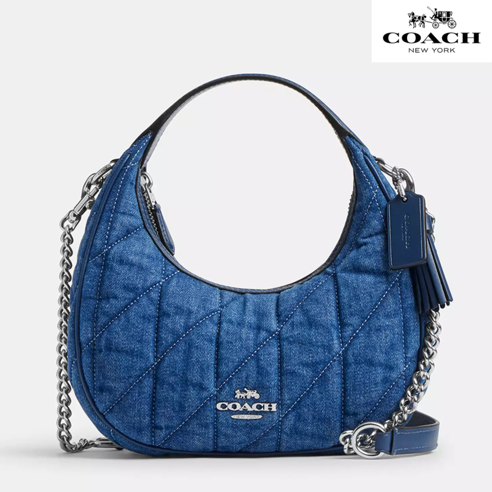 バッグ Coach Denim Leather bag alphabetcharm Coach Denim Leather Bag Alphabetcharm | eBay