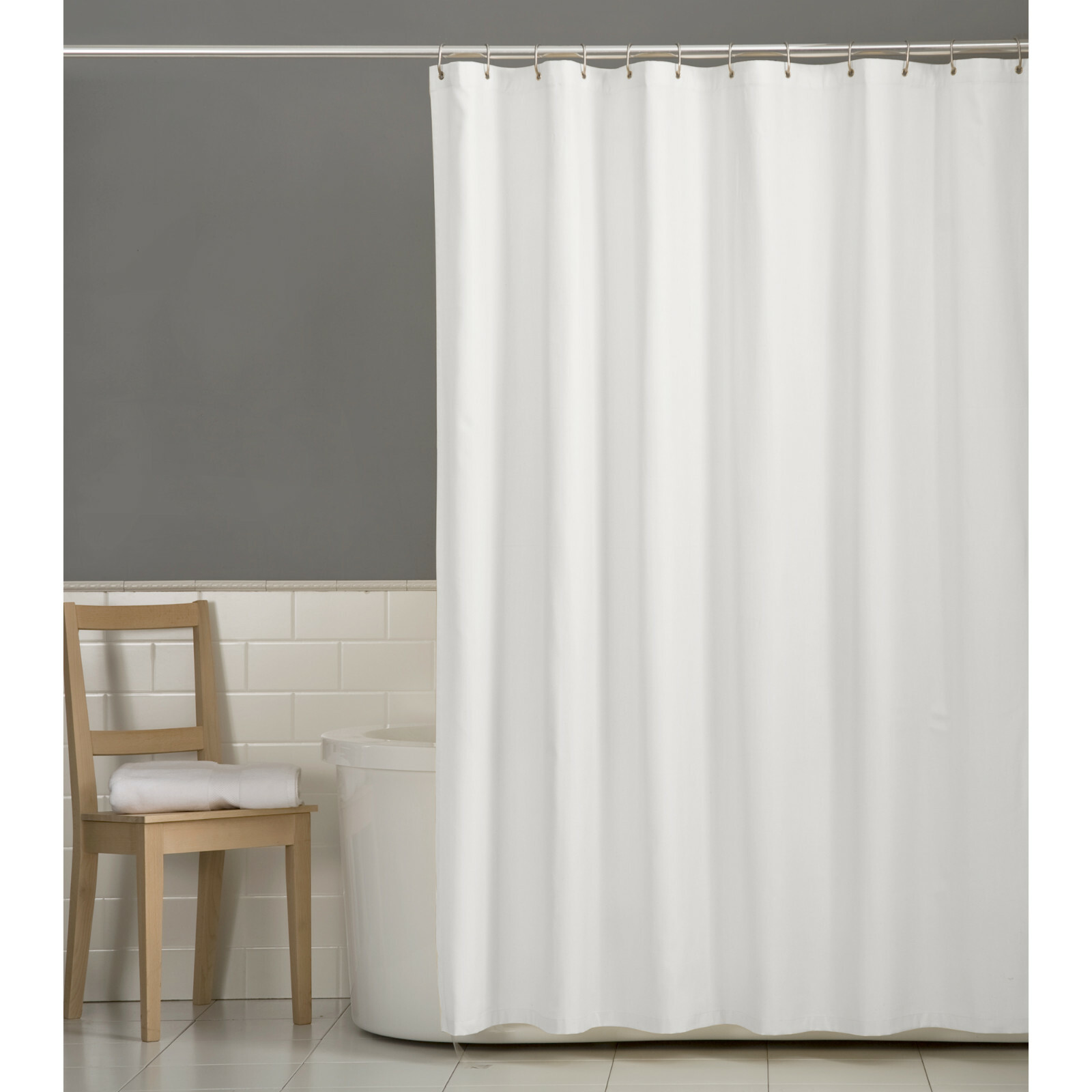 Deluxe Hotel Fabric Shower Curtain Liner With Metal Grommets