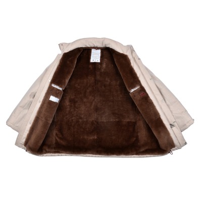 Pre-owned Brunello Cucinelli Herren Shearling Futter Down Gefüllt 100% Kaschmir Parka / In Beige