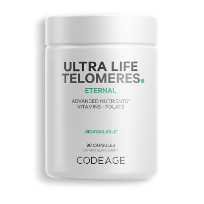 Codeage Ultra Life Telomeres Supplement, 5 MTHF Folate Vitamin B9 & B12 , 90 ct