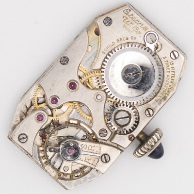 Vintage Eterna / Schild Bros 25.1 x 15.2 x 4.8 mm 15-Jewel Wristwatch Movement